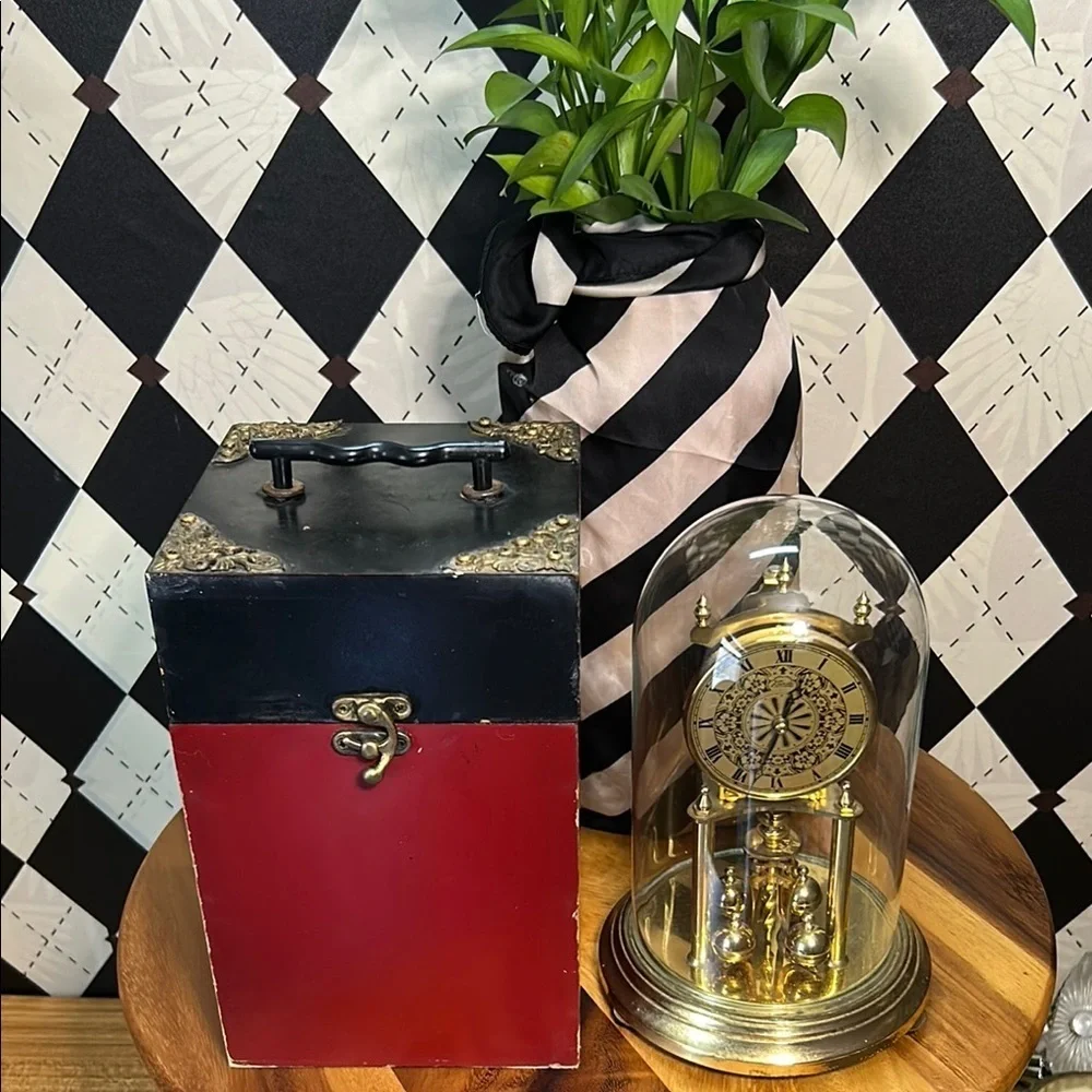 Vintage‎ Black and Red Decorative Storage Box
